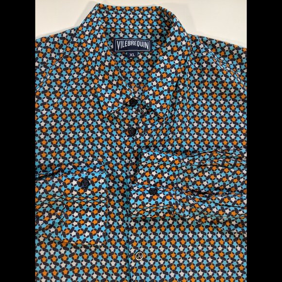 Lot of 2 Mens Vilebrequin Shirts fish, turtles pattern thin lightweight XL - Picture 4 of 14